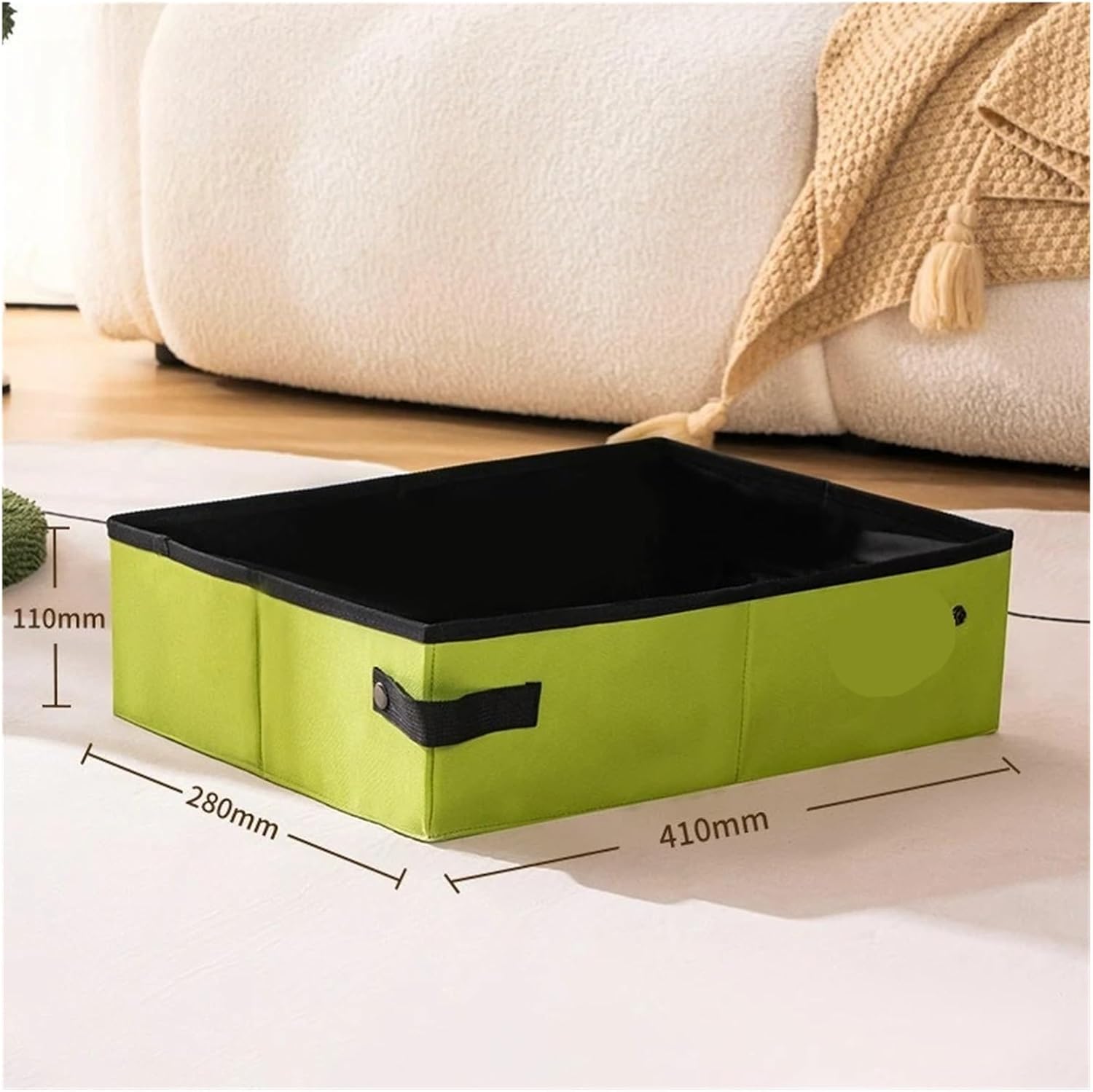 Portable Folding Travel Pet Litter Box Dog Toilet Tray Cat Potty Waterproof Outdoor Foldable(Black S)