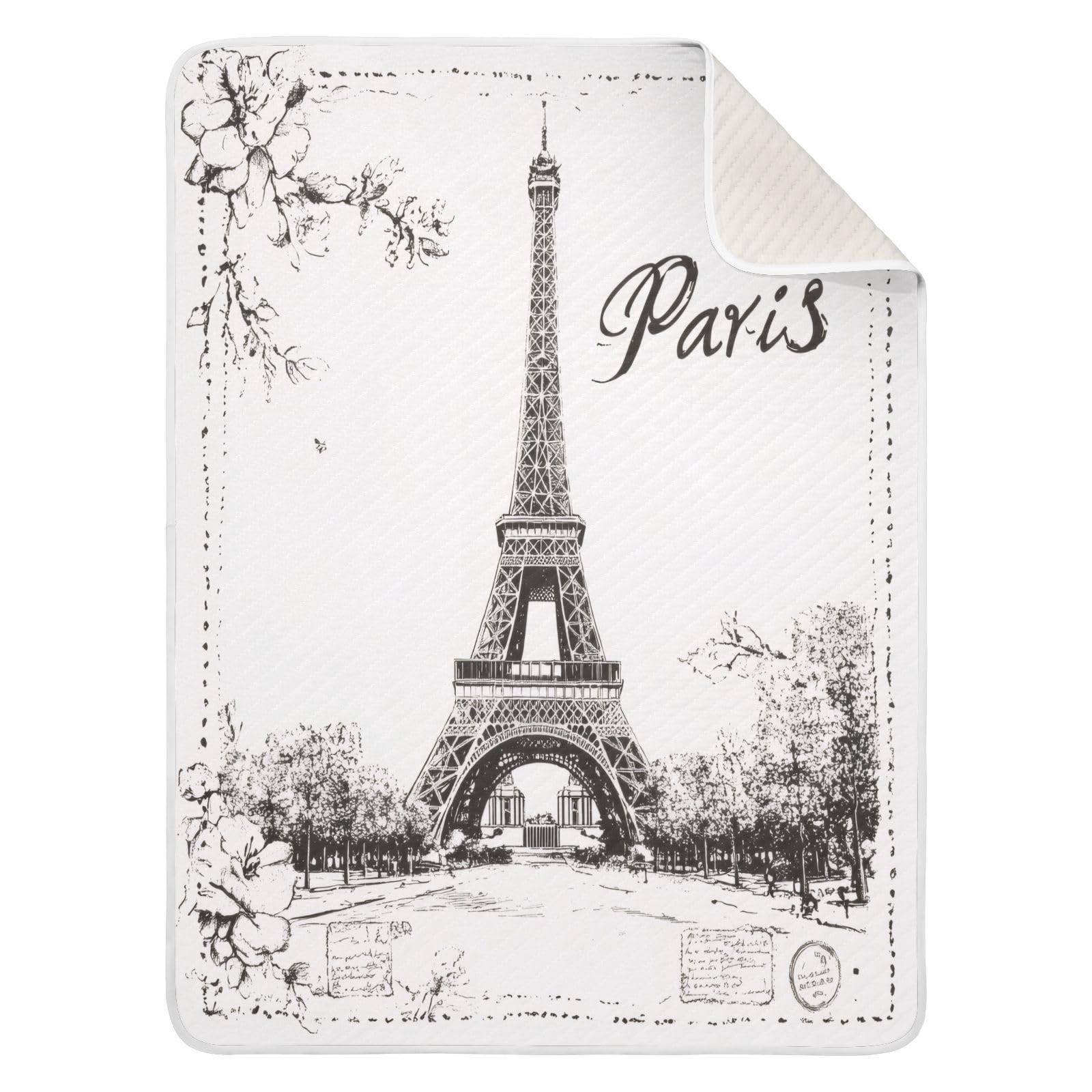 Burbuja Retro Paris Towel Baby Blanket for Boys Girls, Nursery Soft Warm Swaddling Receiving Baby Blankets, 30x40 in Toddler Blanket