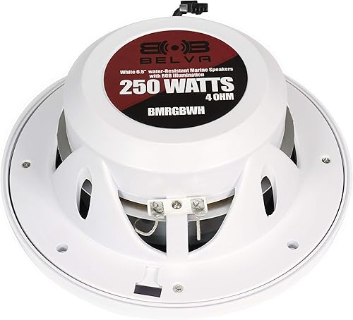 Vista 11 de BELVA BMS65WH 500W Peak (250W RMS) 6.5 "altavoces marinos coaxiales blancos de 2 vías para barcos/ATV/UTV/SxS/Powersport