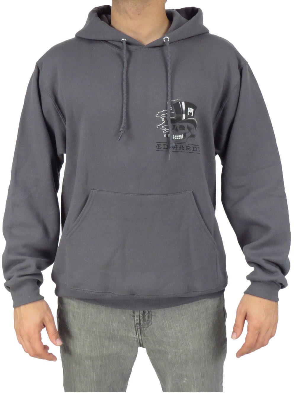 Ed Hardy Men's Gambler Gray Pullover Sweatshirt Hoodie