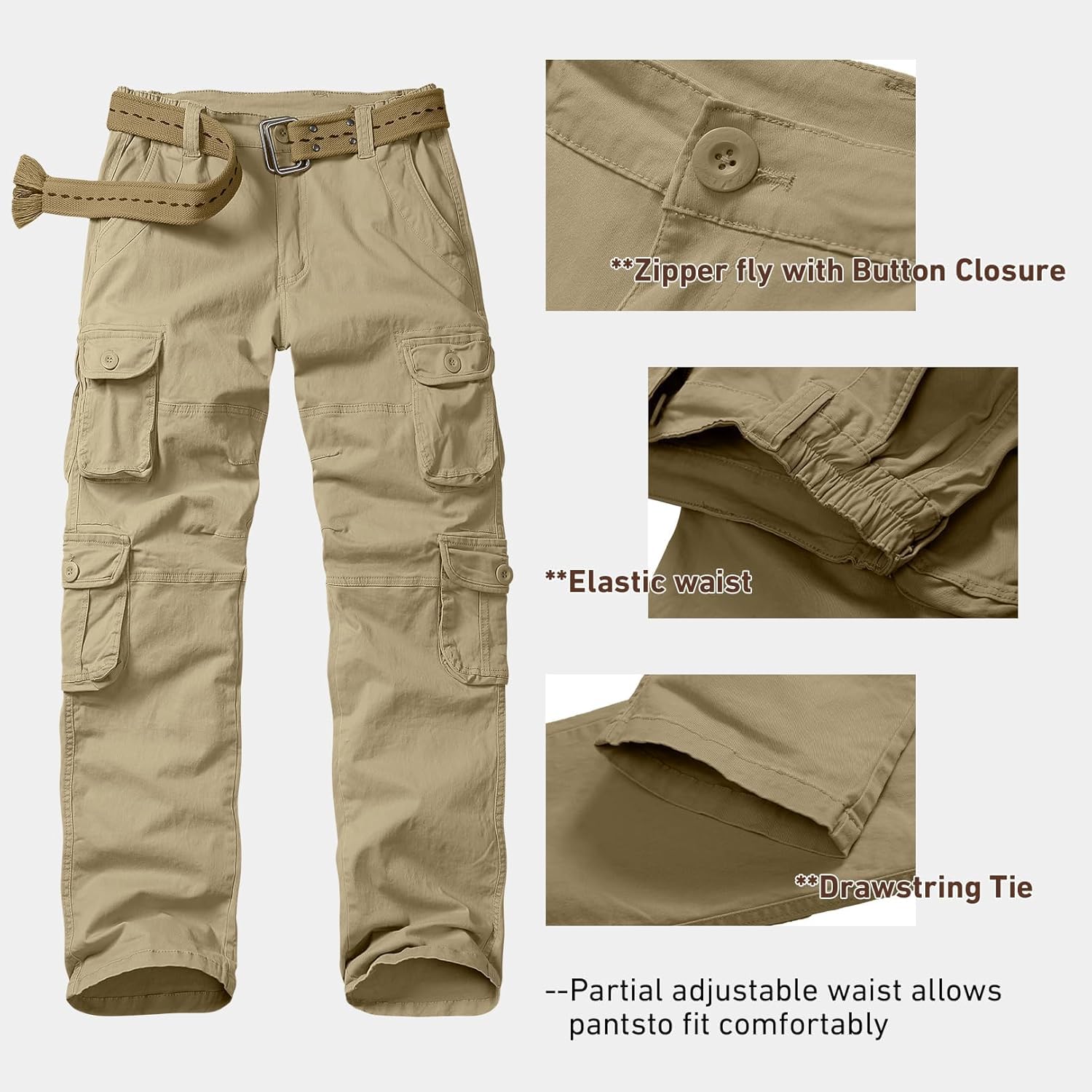 Womens Cargo Pants with Pockets, Women's Casual Military Army Hiking Combat Tactical Work Pants Trousers - Image 3