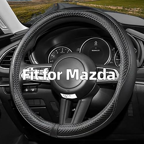 Funda de volante de automóvil para Mazda, compatible con Mazda 3, Mazda 6, Mazda 5, CX-50, accesorios automáticos para Mazda, cuero premium, diseño