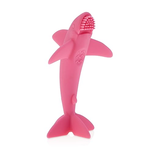 Nuby Grooming Lil Shark Cepillo de dientes masajeador (rosa)