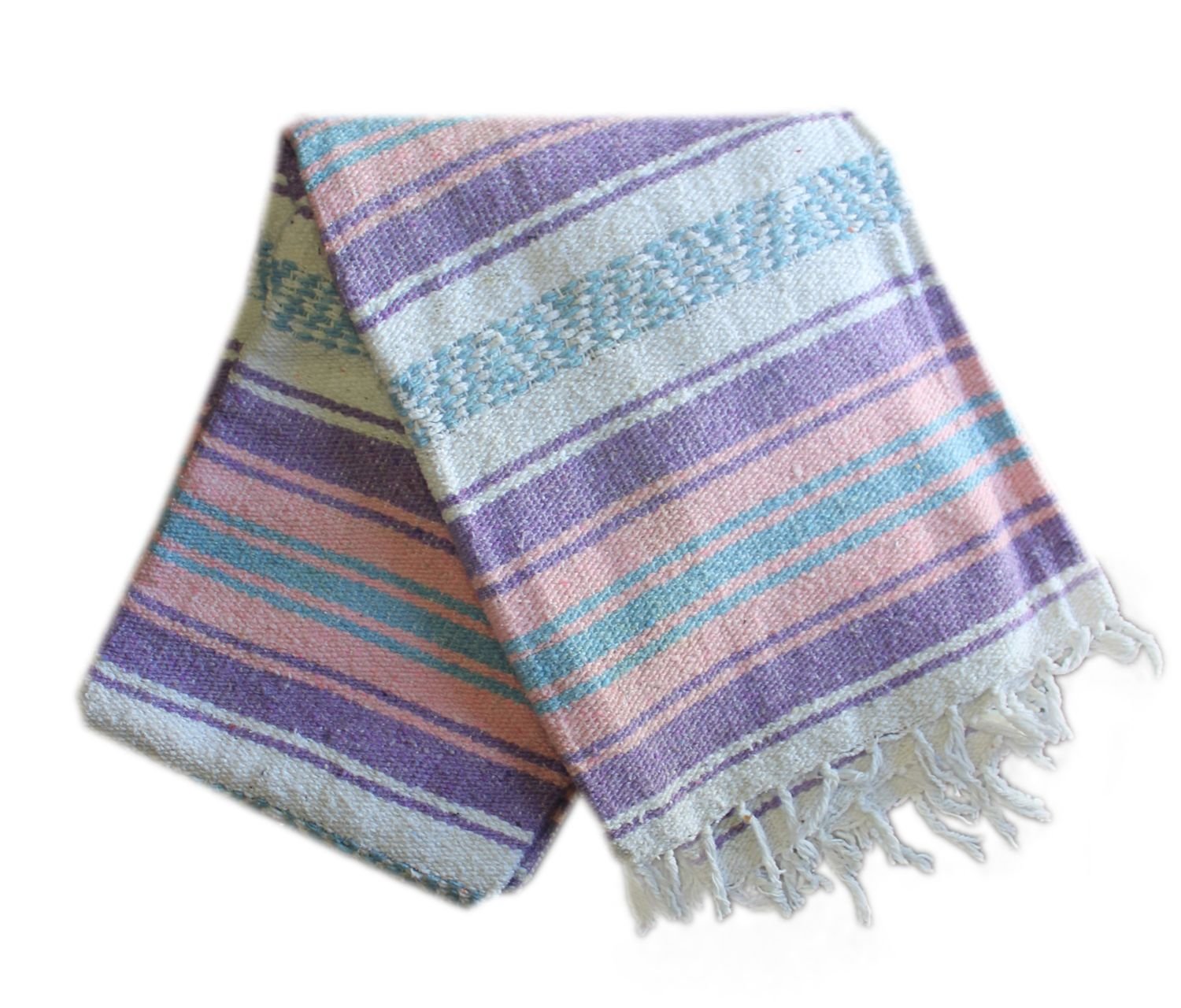 Del Mex Authentic Woven Mexican Blanket - Large 70x50 Inch Falsa Throw For Beach, Yoga & Southwest Décor (Burgundy) - View #10