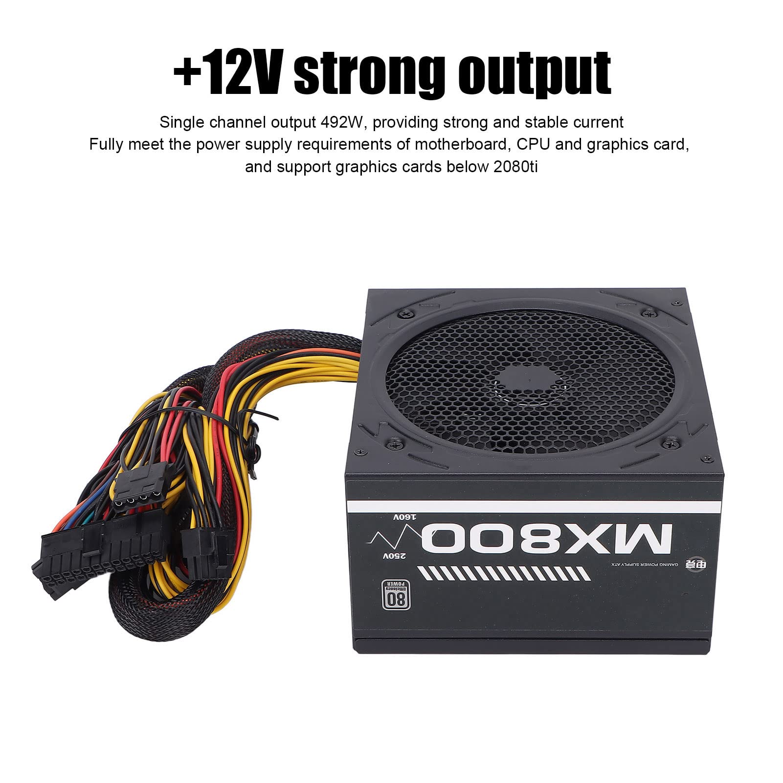 Wakects 600W Zasilacz ATX, Active PFC 230V
