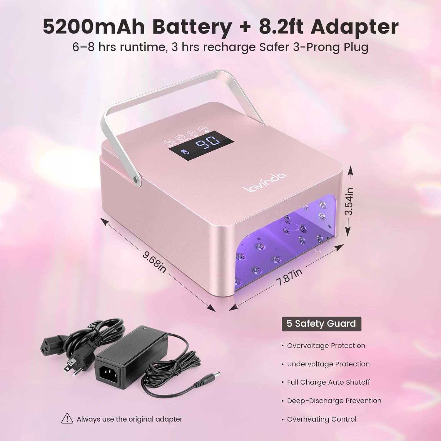 Lavinda Professional Nail Drill 35000 RPM & Professional 60W Large UV LED Nail Lamp