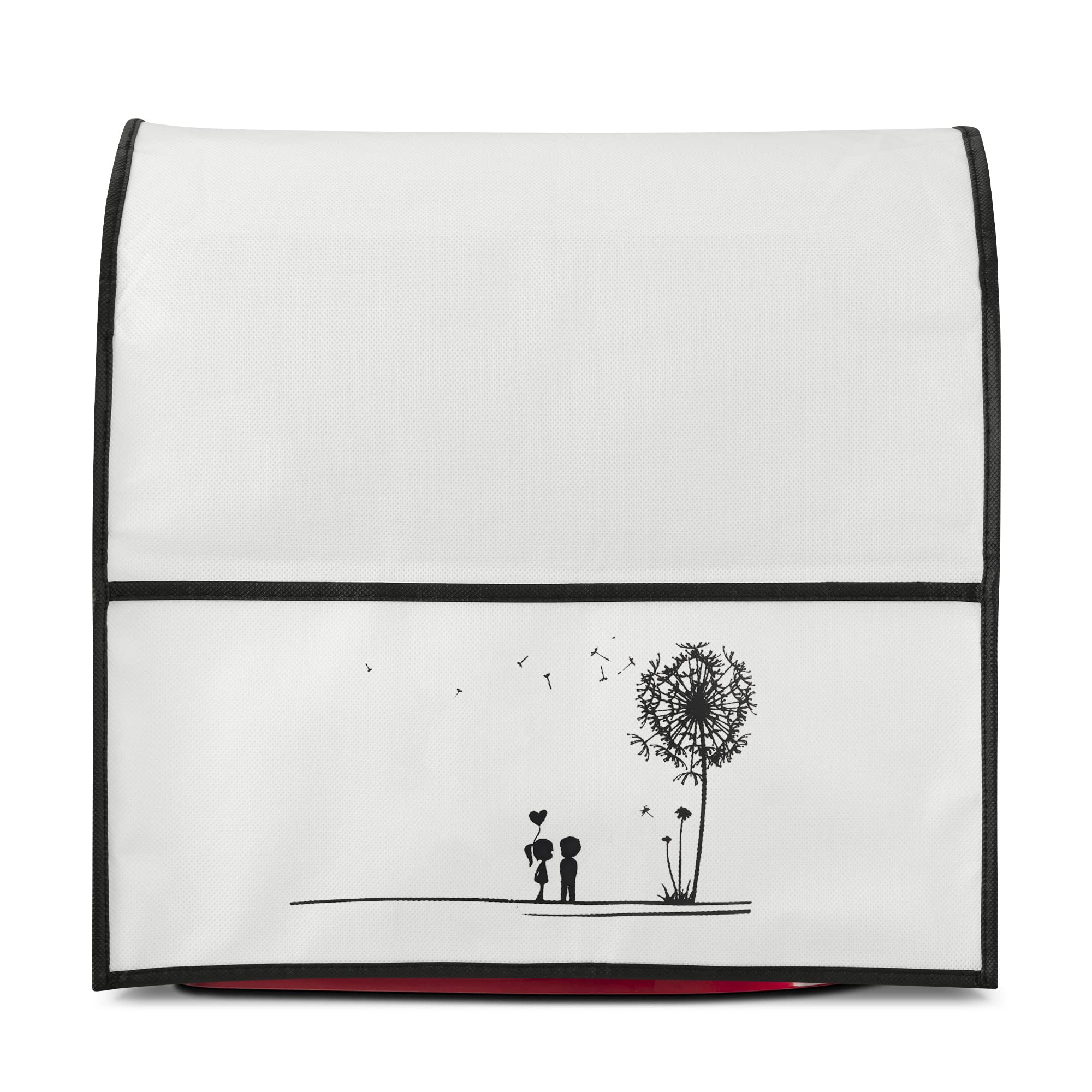 kwmobile Cover Compatible with KitchenAid 4,3-4,8 litre - Cover with Design - Dandelion Love Black/White