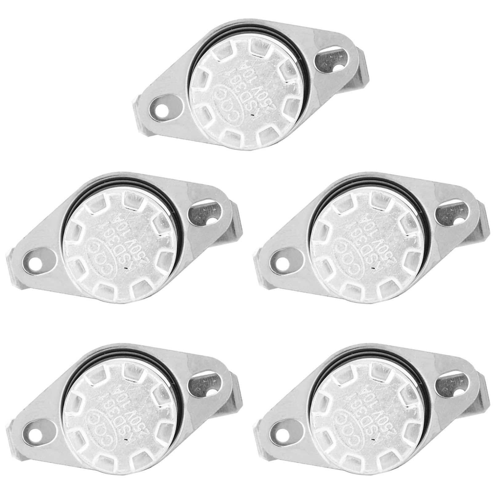 5 Pz KSD301 Interruttore di controllo termico della temperatura del termostato, 250V10A NO, Interruttore termico del termostato di controllo della temperatura dell'interruttore(105)