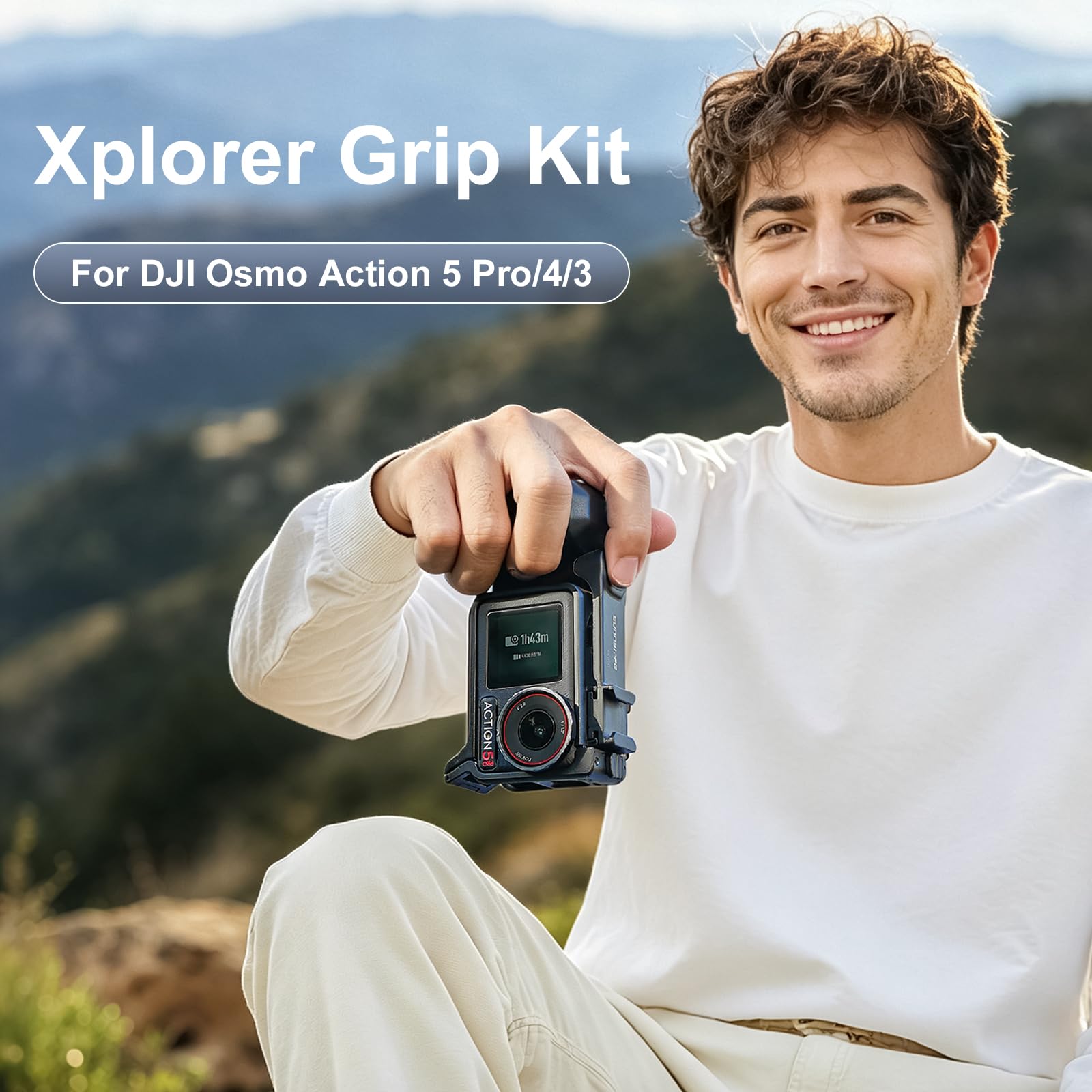 Gdraco Xplorer Grip Kit für DJI Osmo Action 5 Pro/4/3 Seitengriff Kamerakäfig kompatibel mit Action 5 Pro/4/3