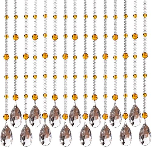 OKUOKA Cortinas de cuentas de cristal cortado para decoración de sala de estar, cortina de puerta de entrada, una variedad de estilos de tamaños