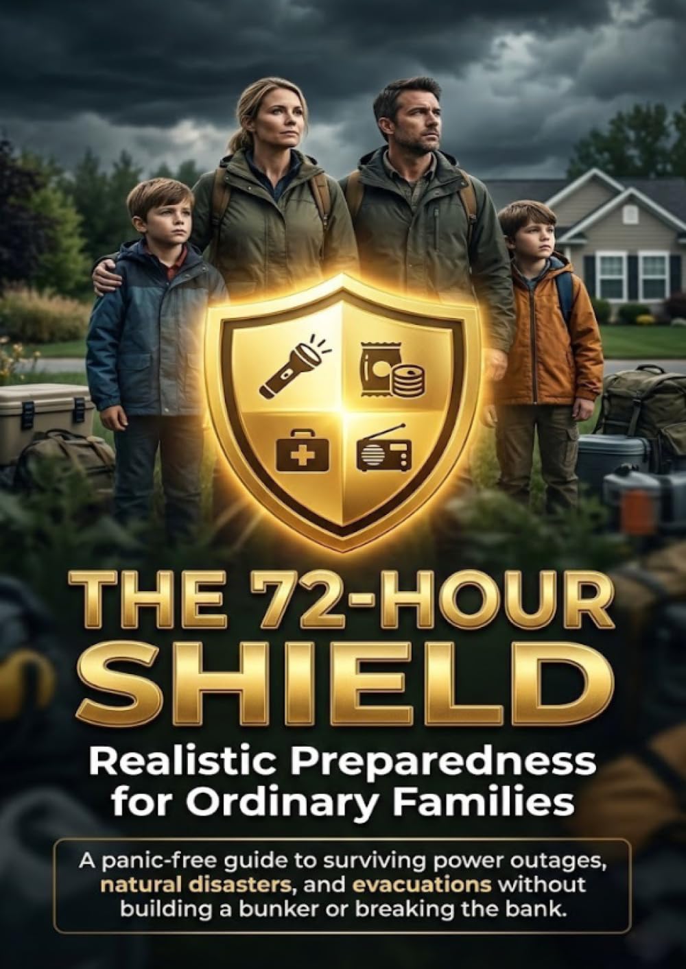 The 72-Hour Shield: Realistic Preparedness for Ordinary Families: A panic-free guide to surviving power outages, natural disasters, and evacuations without building a bunker or breaking the bank.