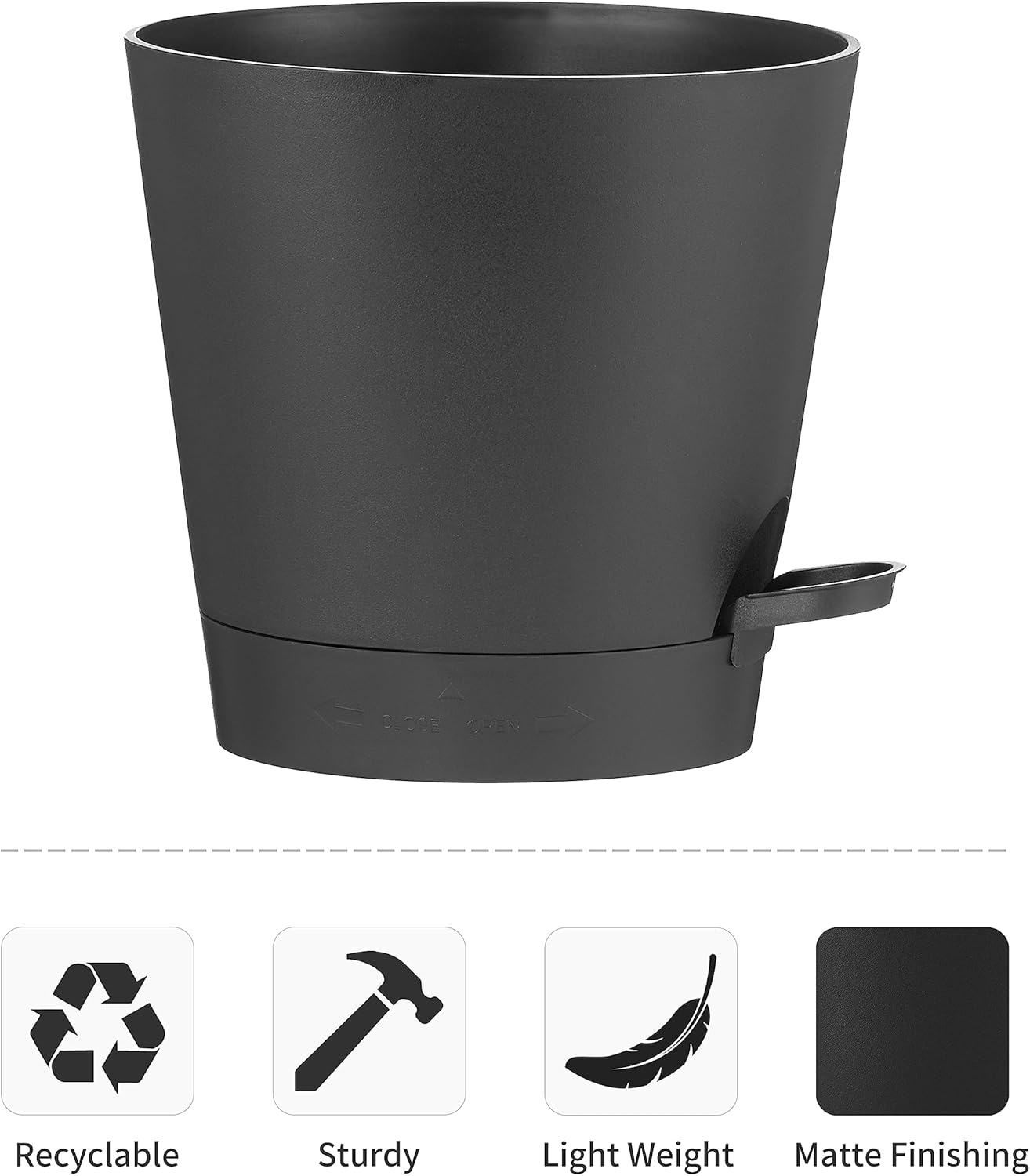 FaithLand 2 Tier Plant Stand and 2-Pack 9 Inch Self Watering Pots Bundle