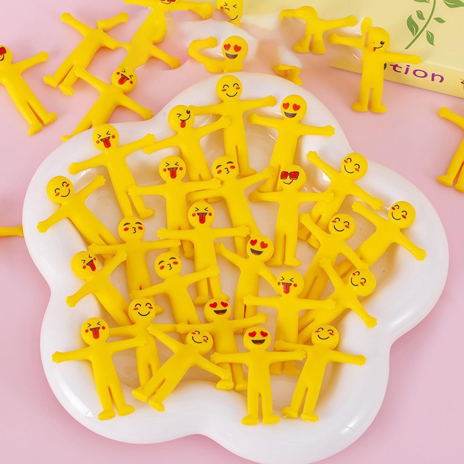 10 PCS Taba Squishy,Sticky Balls, Stretchy Bendable Man, Stress Relief Squeeze Toys, Yellow Sticky Little Character, Emoji Pack, Suitable for Classroom Rewards, Lucky Draw Prizes, Relax Your Mood 2