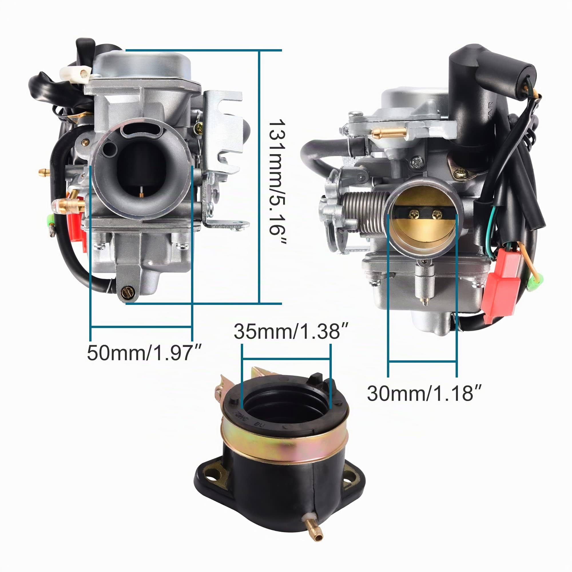 GOOFIT 30mm CN250 Carburatore Filtro di Sostituzione per Helix CN250 CF250 GT250 Elite CH125 CH150 Hammer Jonyer Carter Brother Baja Roketa 250cc Touring Scooter Motor Kart
