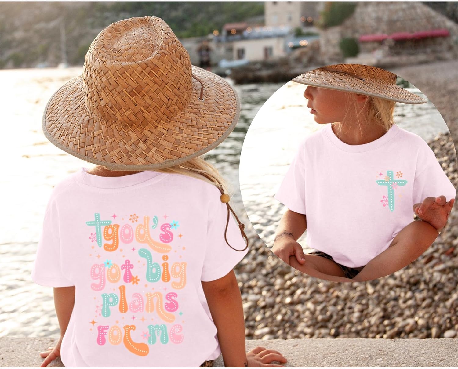 Christian Shirts for Girls Bible Verse God Shirt Kids Graphic Tees Cute Cross Outfits Floral Print Summer Top - Image 3