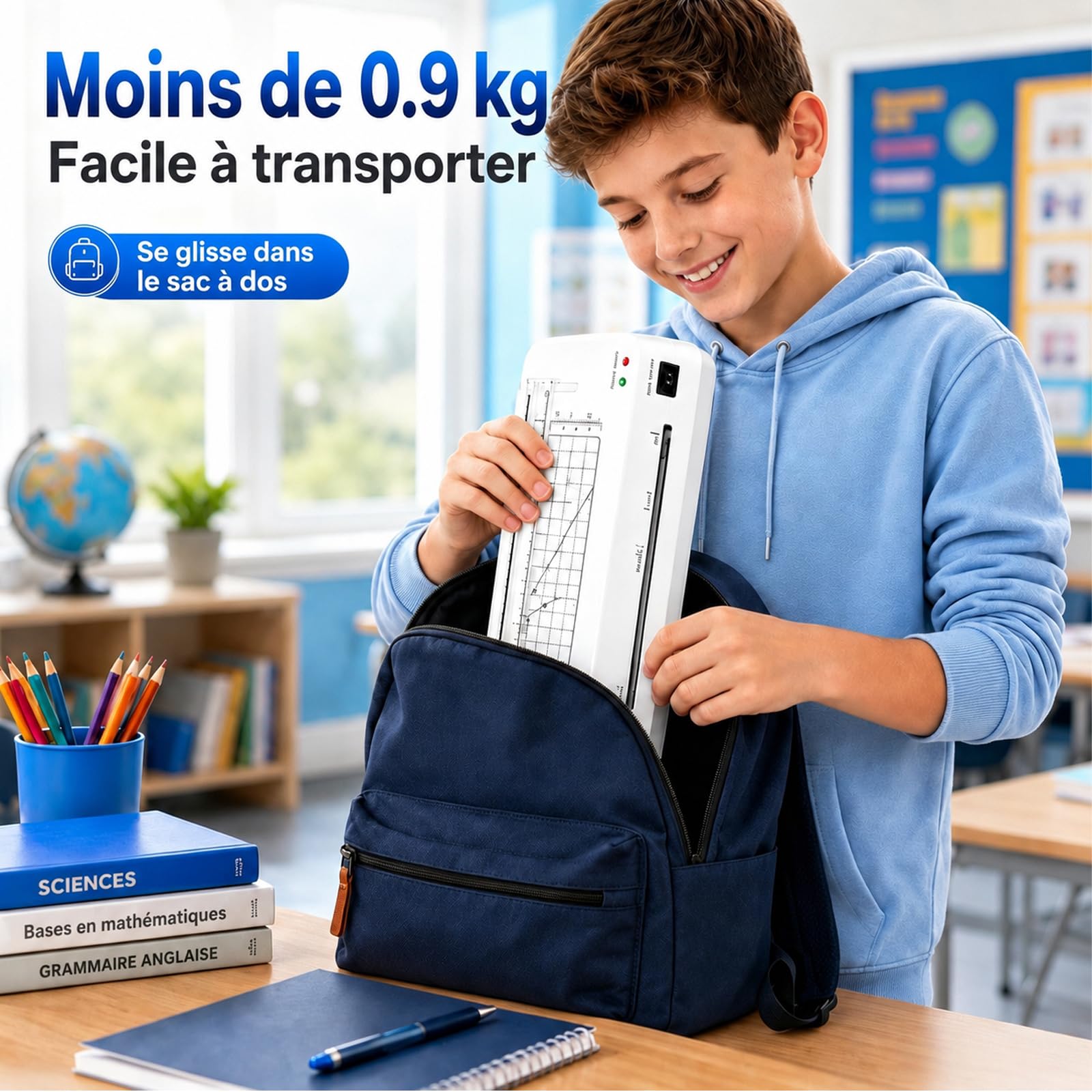 Plastifieuse A3 avec Coupe-Papier intégré, Plastification Thermique et à Froid, Arrondisseur d'Angles, Compatible A3 A4 A5 A6 (White+10pics)