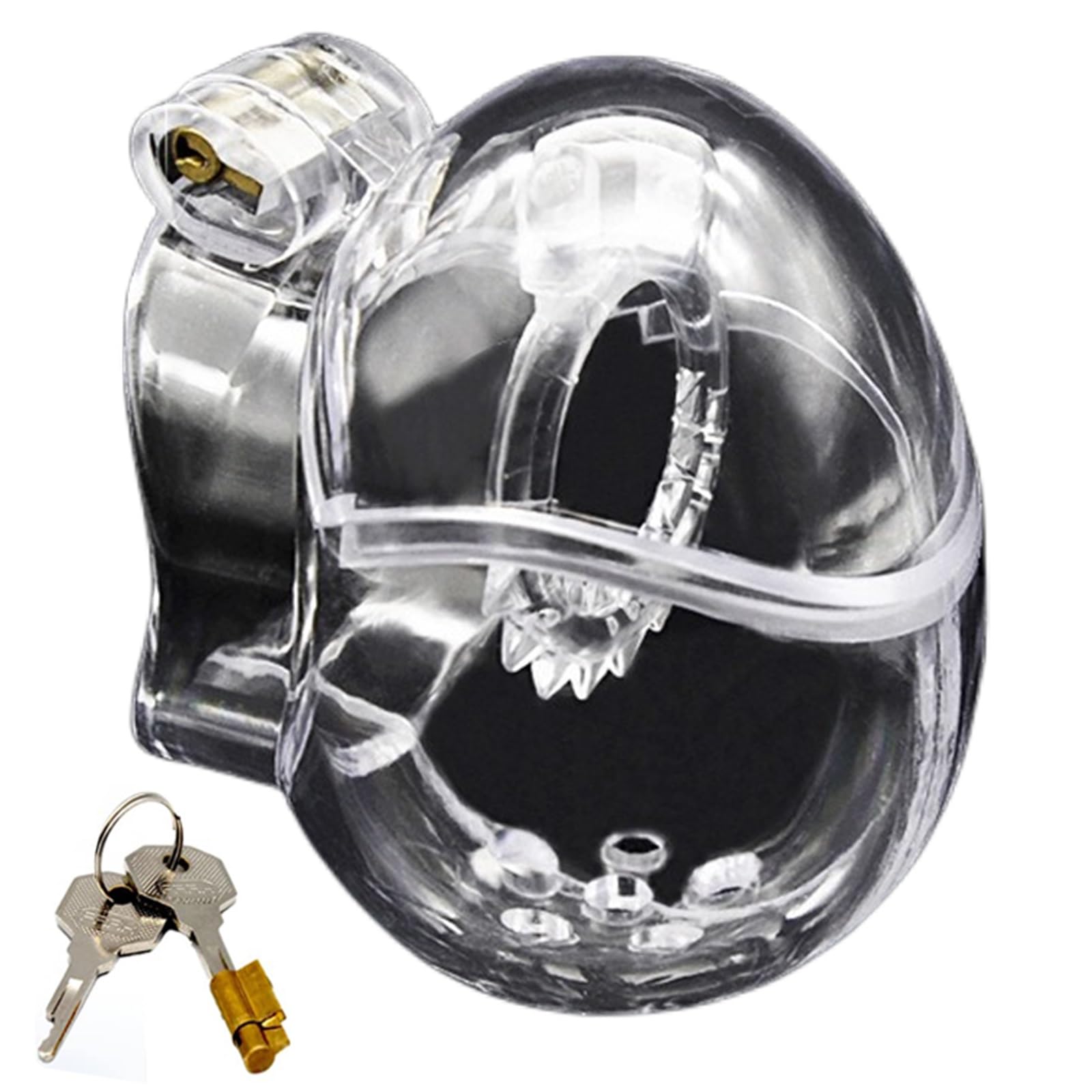 Cintura di castità per uomo, Bondage completo Gabbia per pene Extreme Cb6000 Gabbia di castità tipo uovo PC Gabbia di castità trasparente Gabbia per cuoco Gabbia di castità(Dornig,52mm)