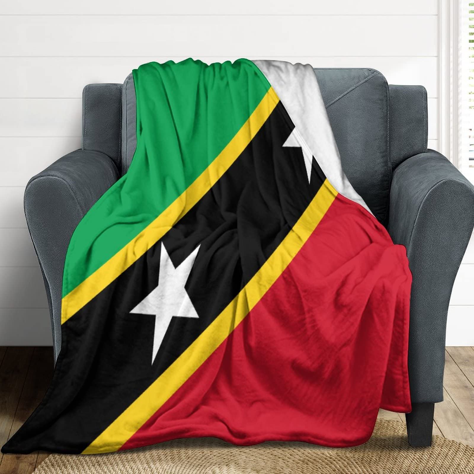 Couverture de Saint-Kitts-et-Nevis plaid polaire chaud et léger pour lit et canapé