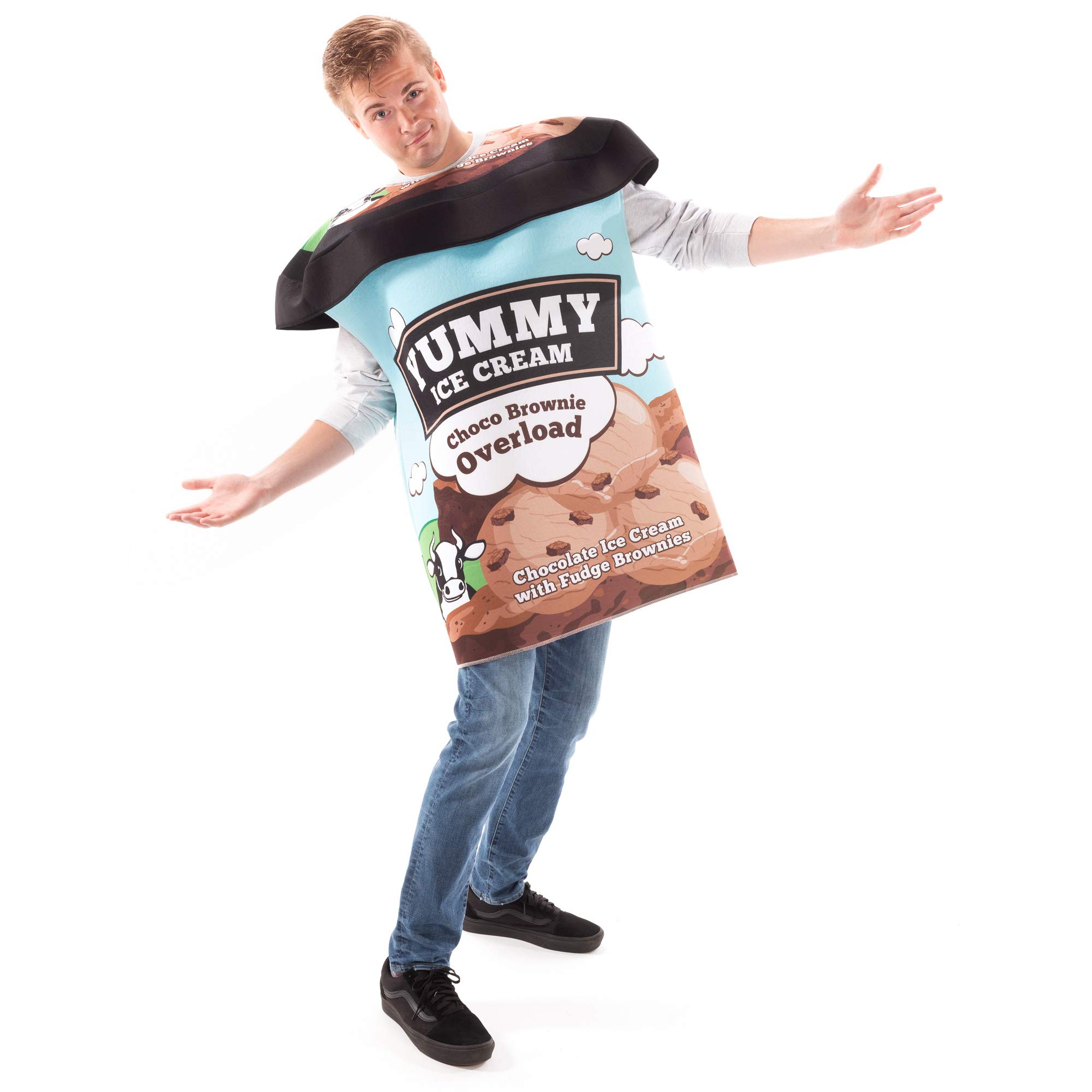 Hauntlook Pint of Ice Cream Halloween Costume - Cute One Size Junk Food Outfits for Adults