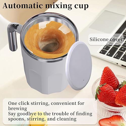 Miniatura 5 de Taza de café automática con agitación automática, taza mezcladora controlada por temperatura con mezclador integrado, no necesita batería ni imán,