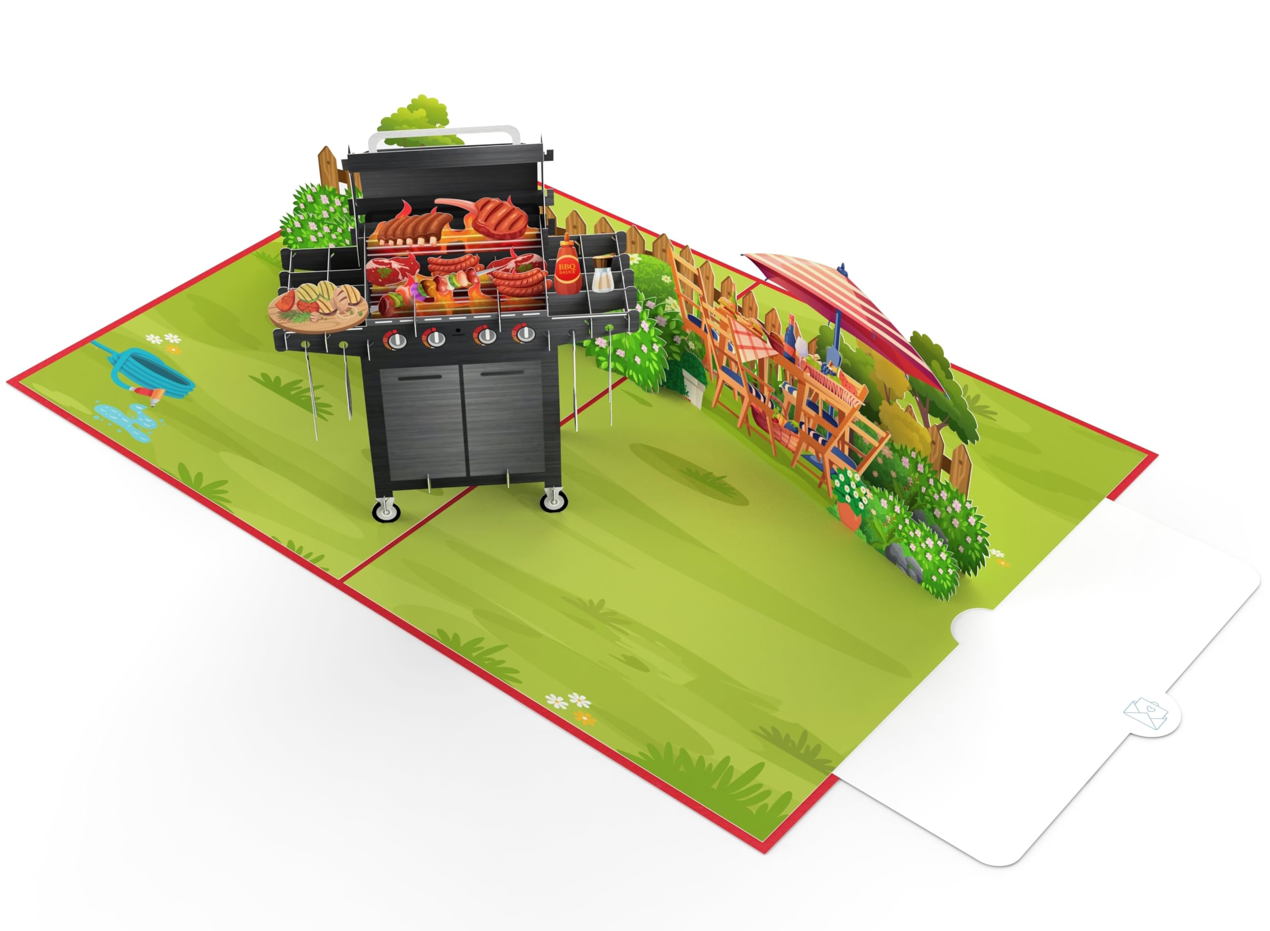 Produktbild von SENDAPOP BBQ Grill 3D Pop-Up Karte - Lustige Vatertagskarte Mit Grill-Motiv