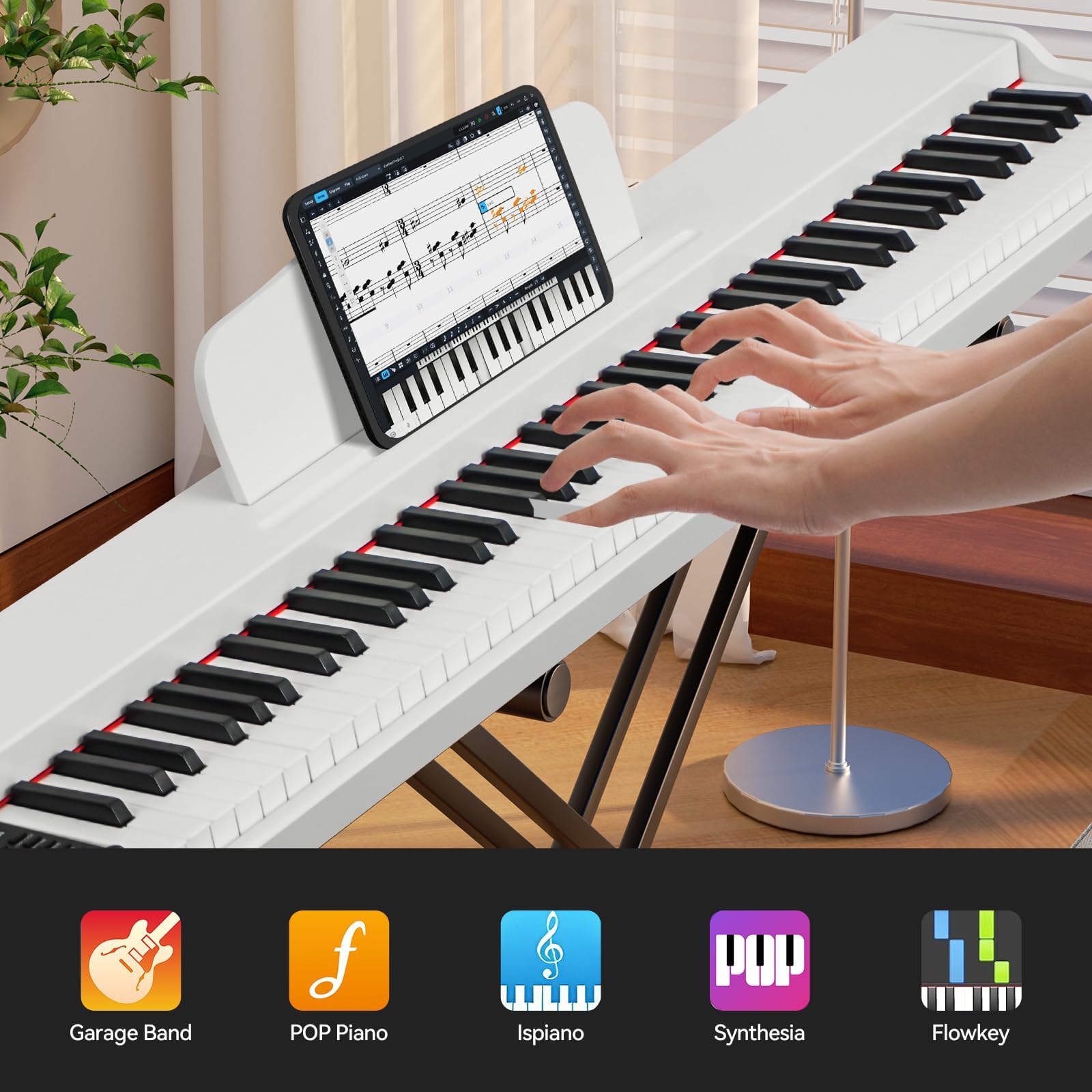 Amazon.com: ZHRUNS Digital Piano 88 Key Weighted, Full Size