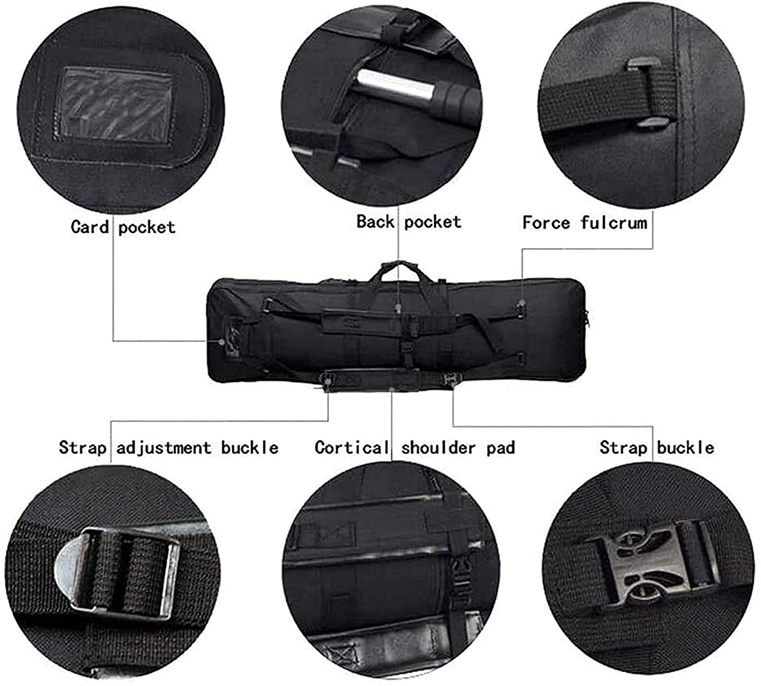 Custodia per Fucile, Fodero per Fucile, Borsa per Fucile tattico con Cerniera Completa, Custodia per Fucile per Fucile Soft Air in Tessuto Oxford, Borsa per Pistola da Pesca portat