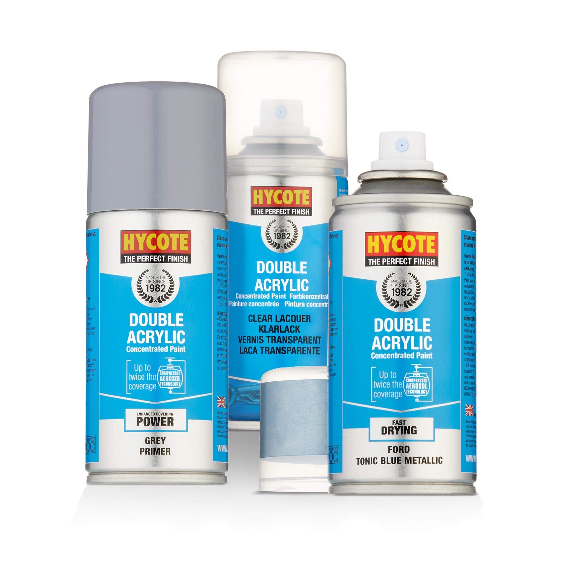 Hycote Ford Tonic Blue Metallic Paint 150ml + Grey Primer & Lacquer Kit