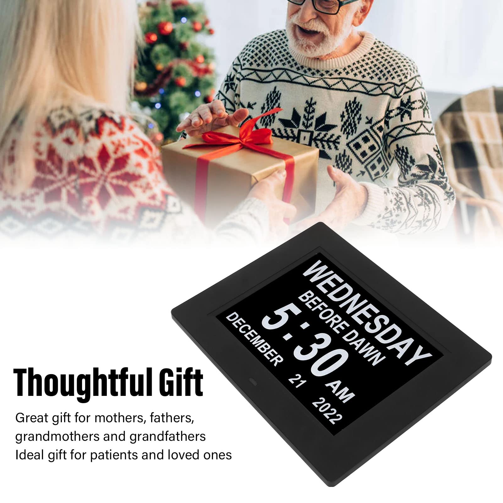 MRCHYDZ 7 Inch Digitale Kalender Dag Klok Extra Grote Verminderde Visie Digitale Klokken 5 Alarm 3 Geneeskunde Herinneringen Niet-afgekort Dag & Maand Dementie Alzheimer Klok Wekker Klokken