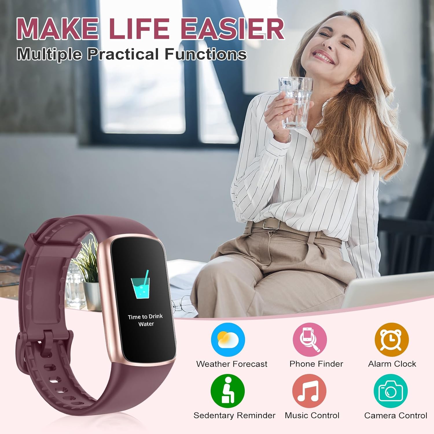 Moremore Fitness Tracker with 24/7 Heart Rate, Sleep Tracker, Step Tracker, Calorie Tracking, IP68 Waterproof Activity Tracker, Fitness Watch for Android iPhones Women Men - Image 5