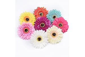 50 Pack Artificial Gerbera Daisy Flower Heads for DIY Crafts and Decor