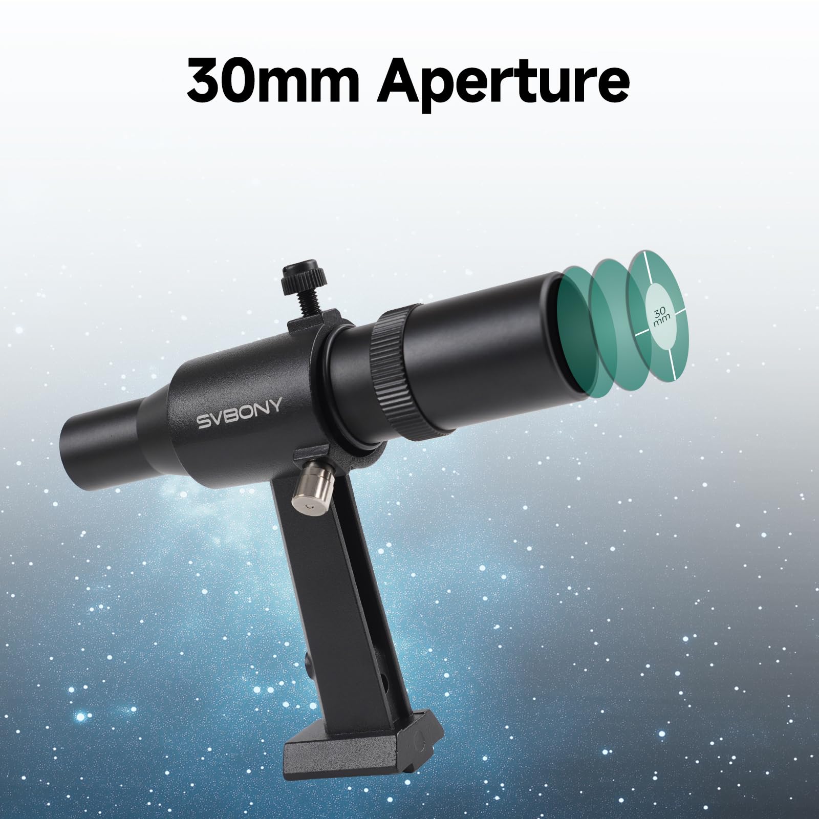 Svbony SV182 Cannocchiale Cercatore per Telescopio, Cercatore 6x30, Mirino Ottico con Immagine Positiva, lente Acromatica FMC a 2 Elementi, Adatto per l'osservazione Astronomica