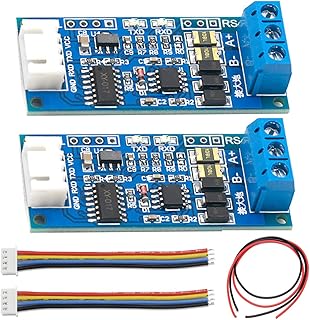 DKARDU 2 Pcs TTL to RS485 Adapter Module 3.3V 5V Signal Serial Port Power Supply Converter Board for Arduino AVR with 24AWG Wire