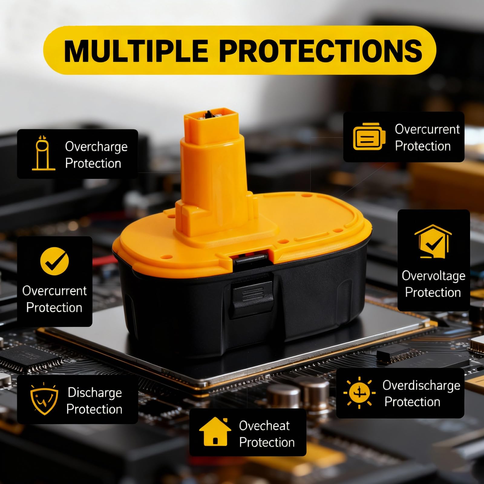 Batteria di ricambio aggiornata da 18 V per utensili Dewalt 18 V XRP, batteria Ni-MH da 5,0 Ah compatibile con utensili elettrici e caricabatterie DC9096, DC9071, DE9096, DE9098, DW9071