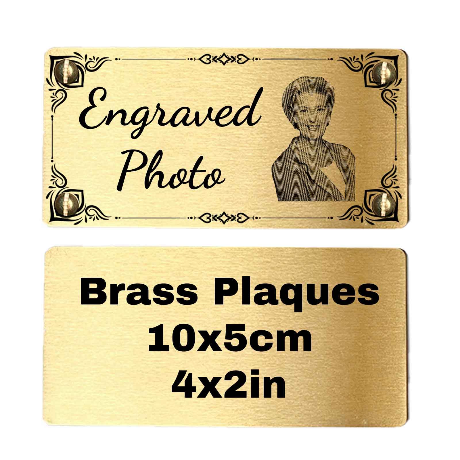 Generic 4"x2" Memorial Plaques-Brass Plaques Engraved Personalised Name Plates for Doors/Memory Boxs/Bench/Garden