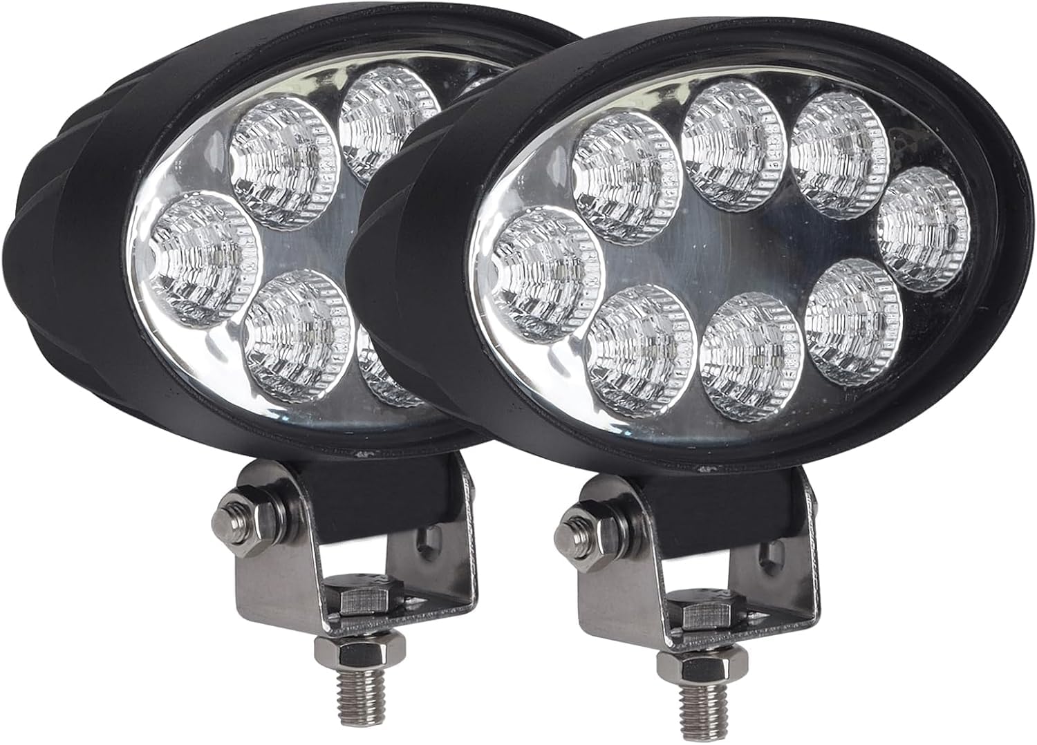 Faretto da lavoro da 24 W antiurto LED 6000 K Fendinebbia da 5 pollici Lampada da lavoro ovale per trattori fuoristrada Fascio di inondazione 12 V 24 V 1 paio