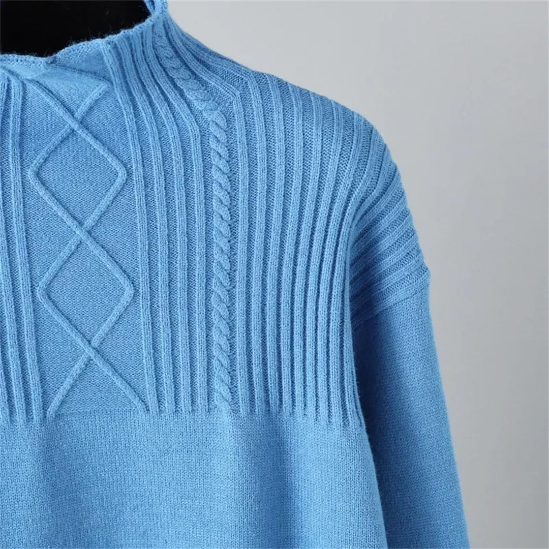 Damski ciepły sweter z golfem pulower topy dzianinowe 2-częściowe zestawy spodnie haremki z wysokim stanem dres