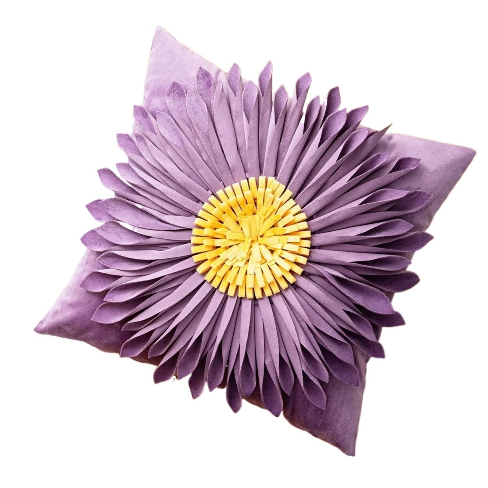 LCKKJHG Decorative Throw Pillow Covers Square Cover For Couch Office Home Decor Flower Round Pillows(Purple-C)