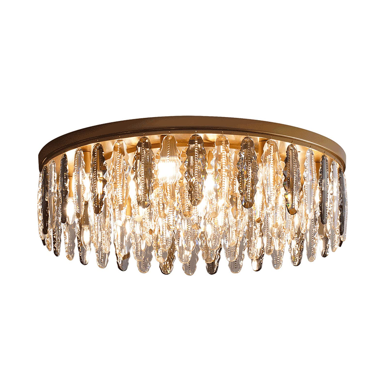 Lustres dorés haut de gamme en cristal véritable pour un escalier majestueux