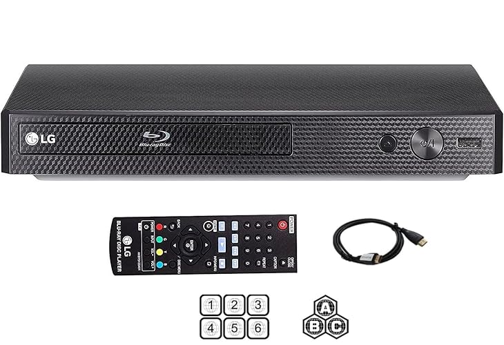 LG BP-250 Region free Blu-ray Player, Multi Region Smart 110-240 Volts, Dynastar 6 foot HDMI Bundle