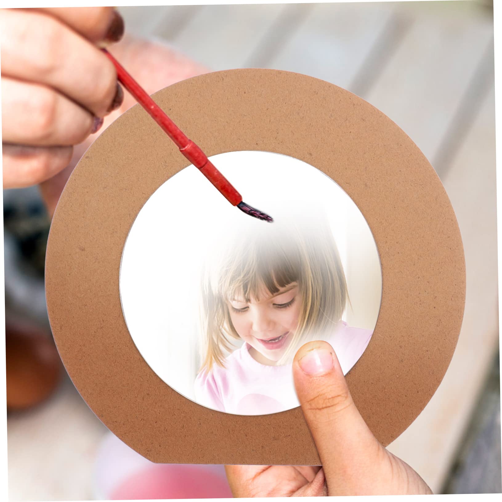 Angoily Tabletop Mirror for Makeup Boys and Girls Painting Mirror Round Craft Toy
