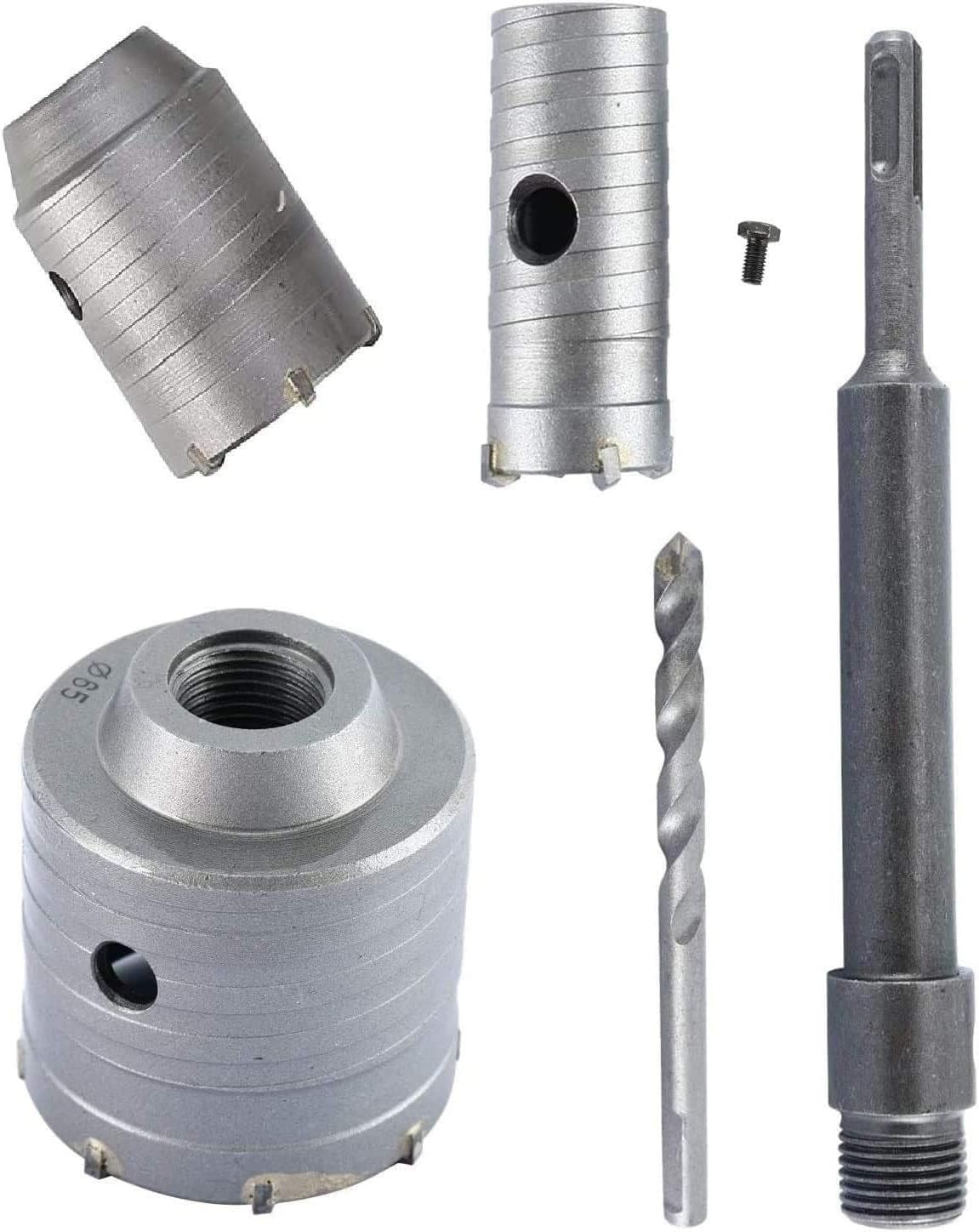 Inditrust New 30mm 50mm 65mm SDS Plus Shank Concrete Hole Saw set
