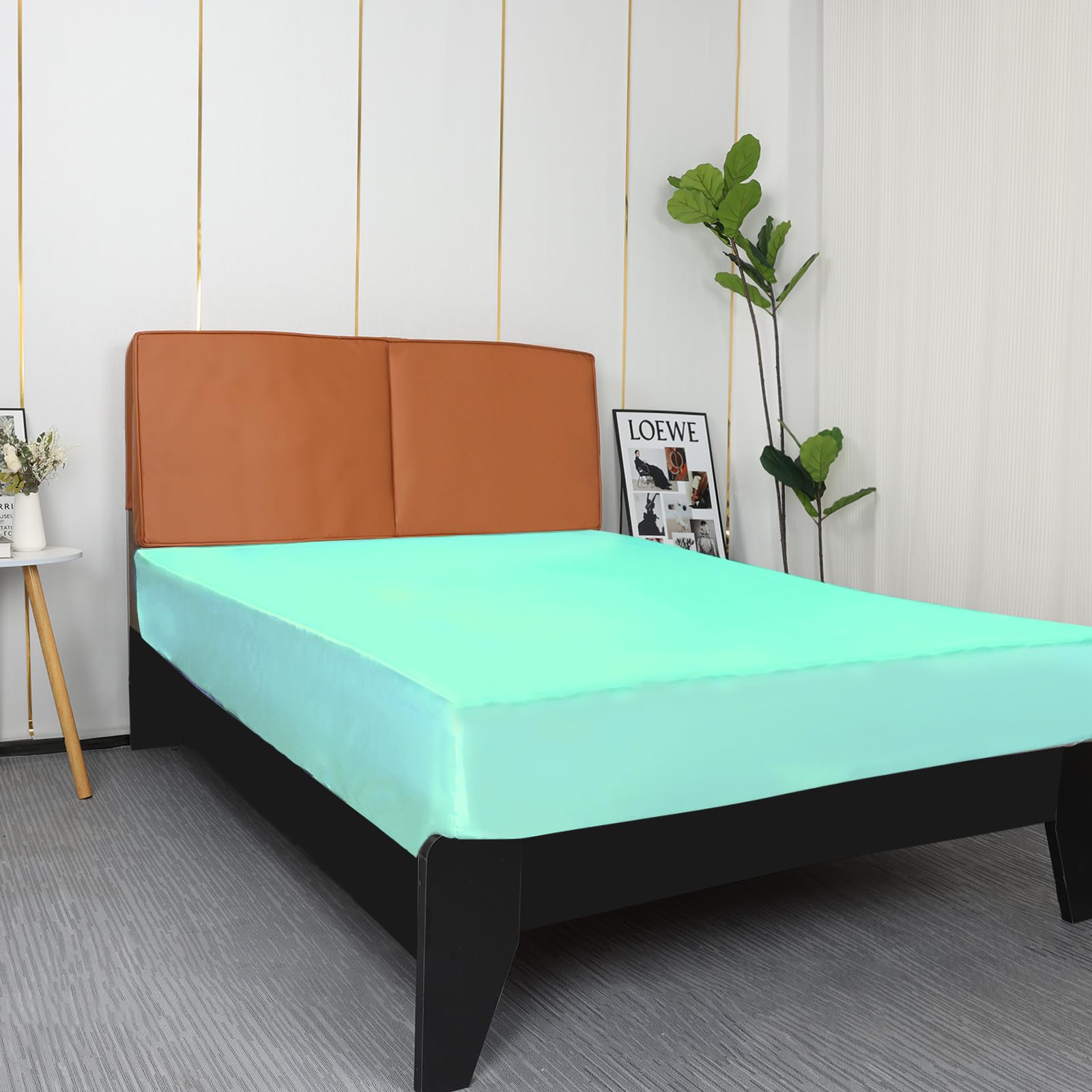 Drap-Housse 160 X 200 Cm Vert Foncé Pour L'Hiver En Peluche, Doux Et