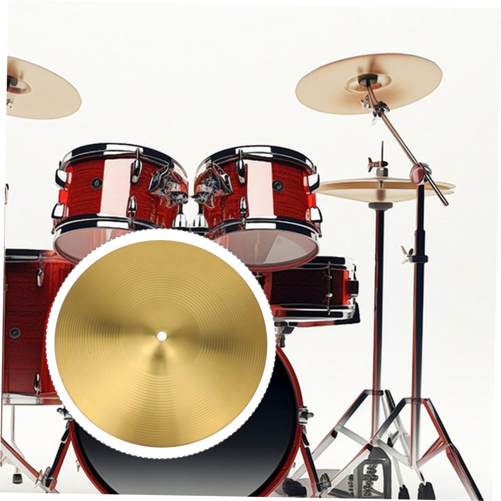 BESTonZON Professional Drum Crash Cymbal Silent Cymbals for Drum Set Accessories Brass Alloy Replacement Cymbal for Drums