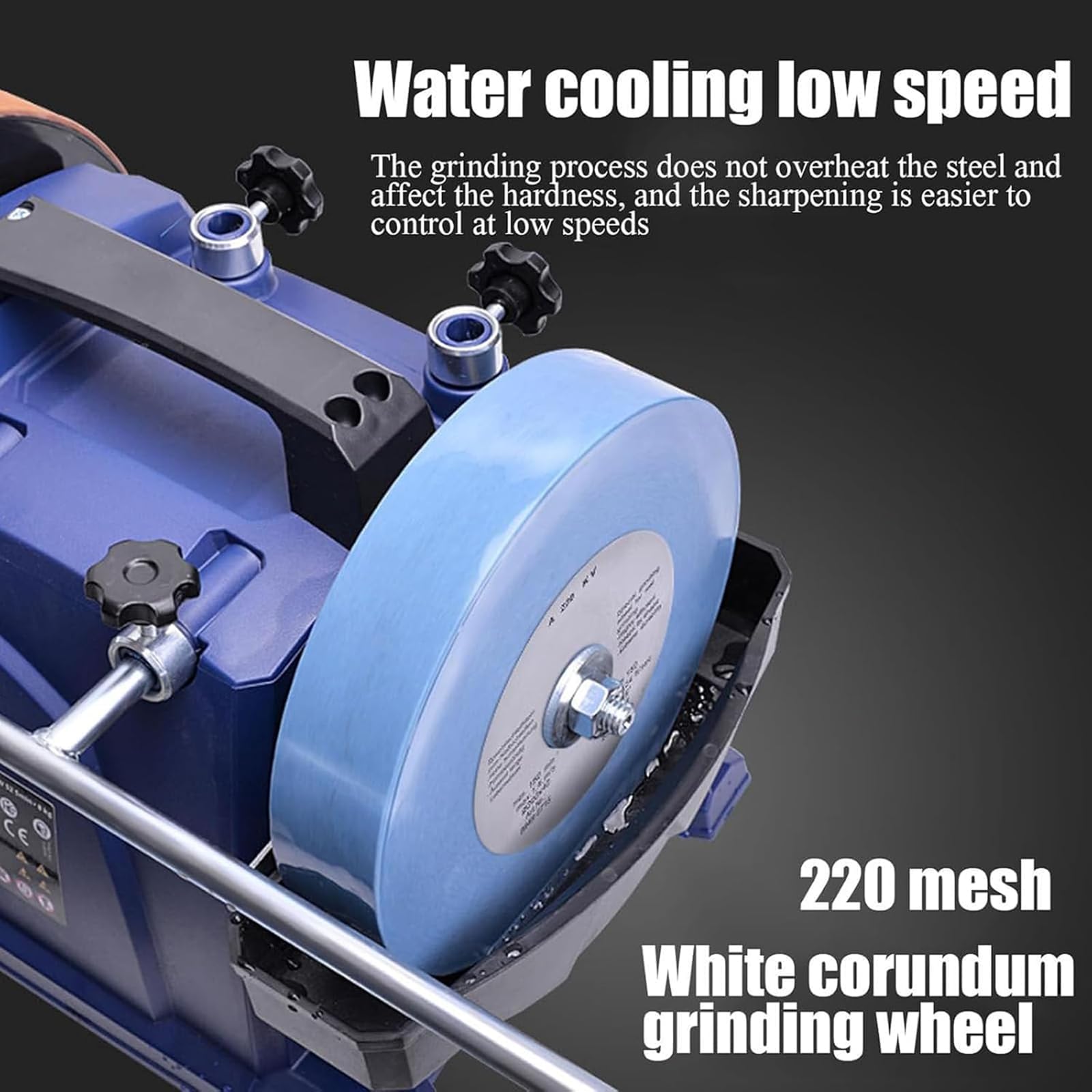 Afilador De Cuchillos Eléctrico Húmedo, Máquina Afiladora De Cuchillos Eléctrica Refrigerada Por Agua Con Muela De 220, Velocidad Variable Continua De 30 a 150 RPM Para Una Variedad De Cuchillos