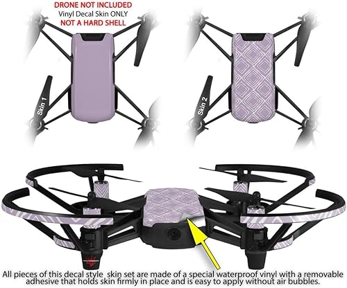 Miniatura 2 de Pegatina para la piel, 2 unidades, para DJI Ryze Tello Drone Solids, colección Lavender Drone, no incluida.