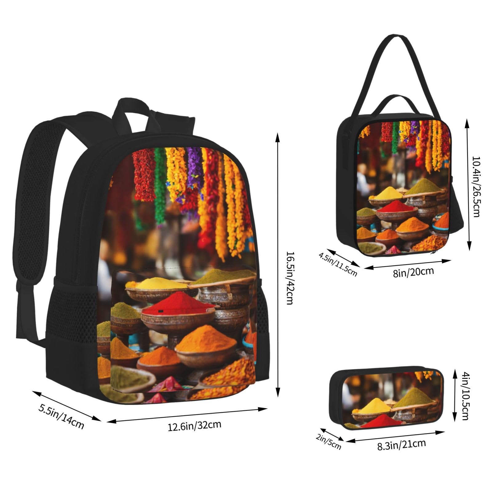 Przyprawy Przyprawy Piórnik Plecak Torba na lunch Chłopcy Dziewczęta Szkoła Zestaw Tornister College Laptop Student Lato