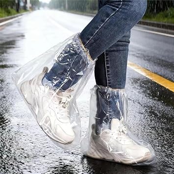 Waterproof Shoe Covers for Rain, 10 Pairs Disposable Rain Shoe Covers, Non-Slip Rain Shoe Cover, Hickened Plastic Shoe Ponchos for Men and Women