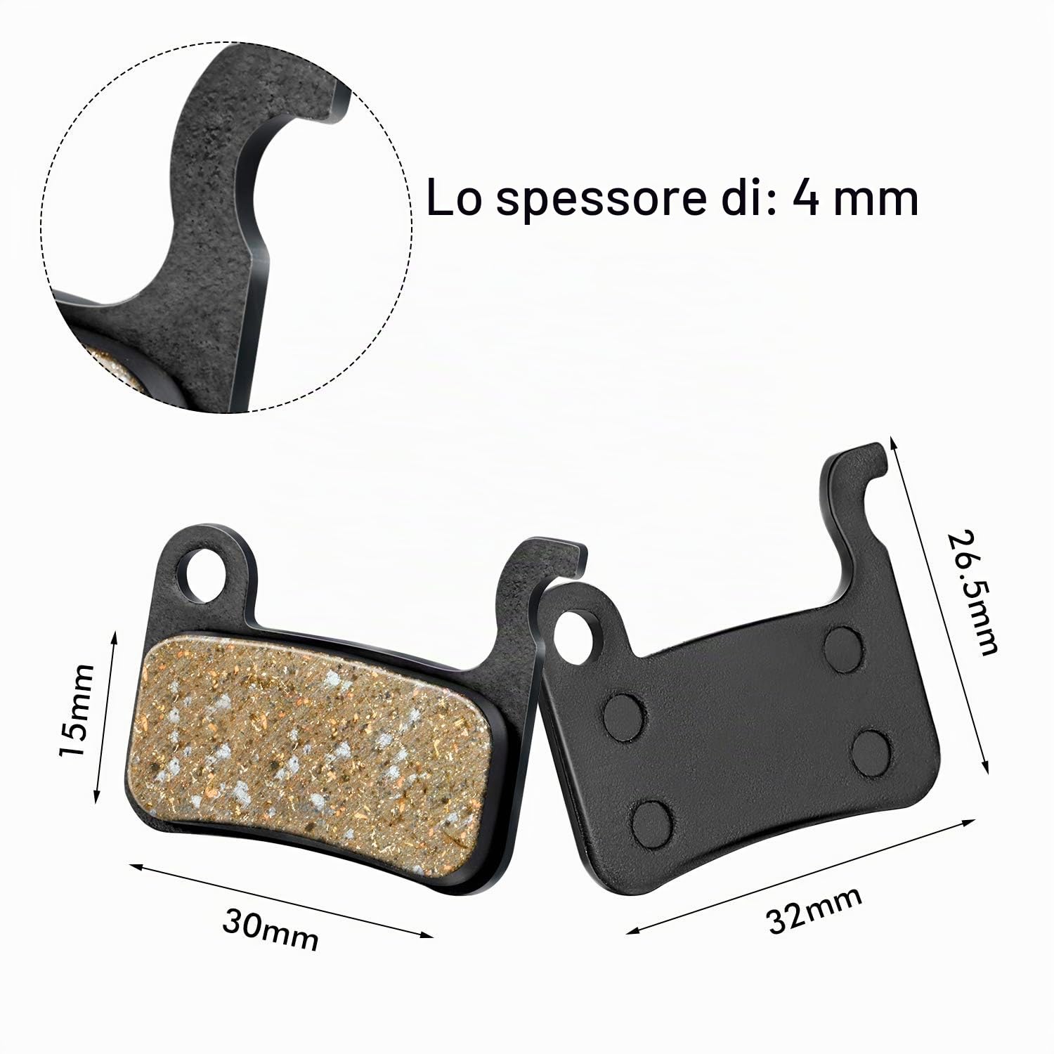 4 paia di pastiglie per freni a disco in resina compatibili con freni a disco Shimano Deore XT XTR LX SLX Hone Alfine Saint