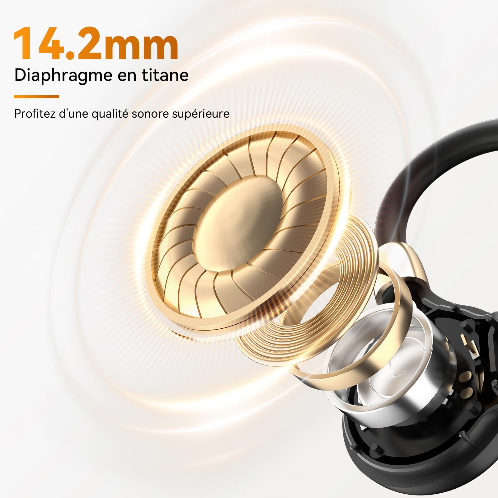 OHAYO Écouteurs Bluetooth sans Fil Sport, Casque Bluetooth V6.0, Étanchéité IPX7, 10 Heures d'Autonomie, Recharge Rapide en 2 Heures, Compatible avec Apple, Xiaomi, Samsung, Etc